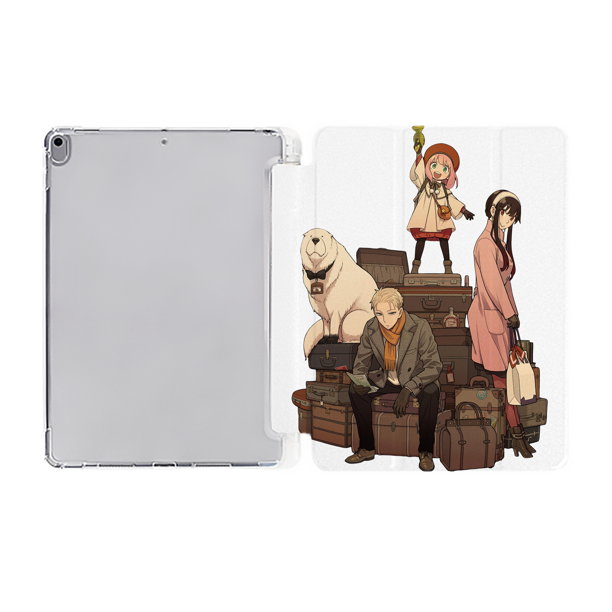 （画像用） SPY×FAMILY间谍家家酒 IPad ケース ペン収納付き 三つ折りスタンド PUレザー×シリコン 対応機種9.5/10.5/10.9インチ